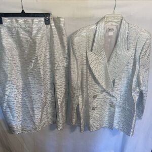 Only You Women’s Skirt Suit Size 22 Sliver Sparkle Business Formal City